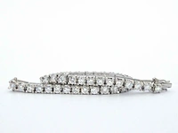Exclusieve witgouden tennis armband met 5.50 carat hoge kwaliteit briljant geslepen diamanten - afbeelding 6 van  9