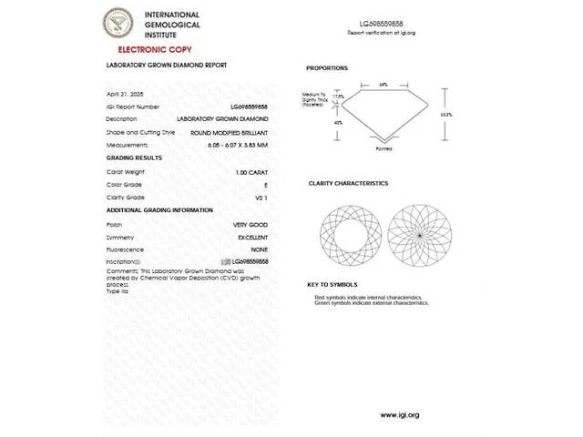 Exclusive 1.00 ct portuguese cut diamant ( igi gecertificeerd ) - afbeelding 2 van  3