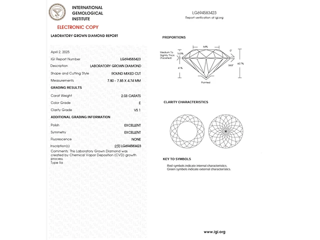 Exclusive 2.03 ct portuguese cut diamant ( igi gecertificeerd ) - afbeelding 8 van  13