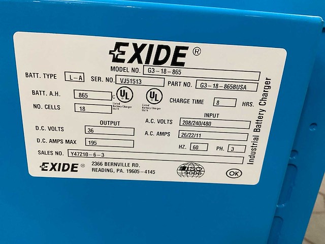 Exide g3-18-865 acculader - afbeelding 4 van  5