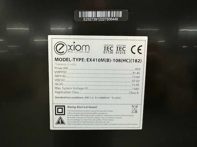Exiom - set van 10 full black (410 wp) zonnepanelen en 1 solax x1-3.6-t-d omvormer (1-fase) - afbeelding 7 van  11