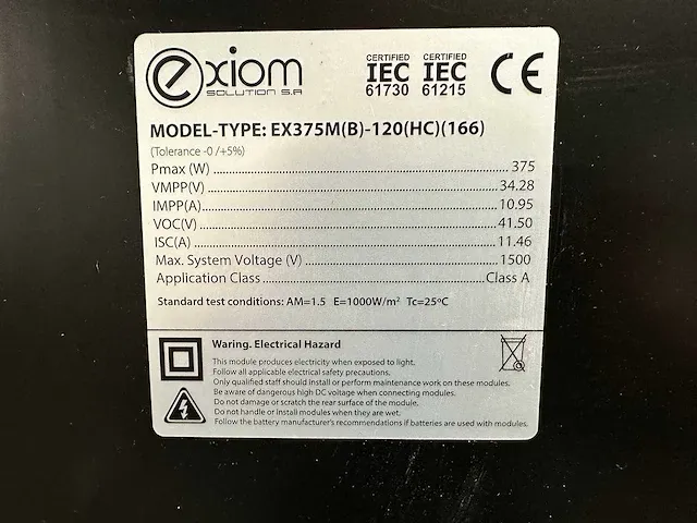 Exiom - set van 15 full black (375 wp) zonnepanelen en 1 saj 5kw omvormer (1-fase) - afbeelding 5 van  8