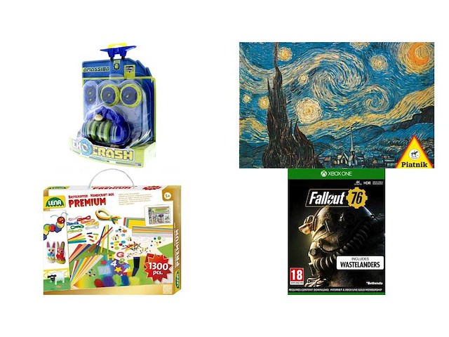 Exocrash gorilla dark blue + piatnik de sterrennacht - vincent van gogh (1000) + lena knutselset premium junior 38 cm karton groen 1300-delig + fallout 76 - xbox one - afbeelding 1 van  2