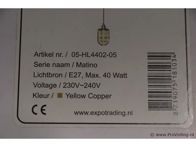 Expo industriële messing hanglamp - afbeelding 6 van  6
