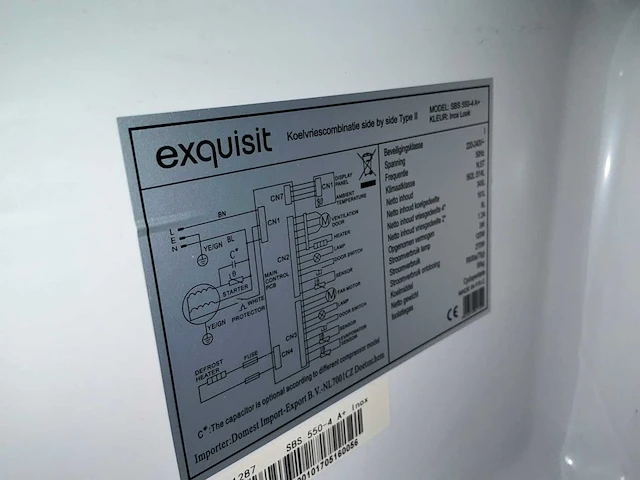 Exquisit sbs 550-4 koel / vries combinatie - afbeelding 6 van  6