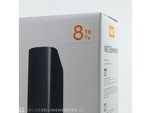 Externe harde schijf wd elements, 8tb wdbwlg0080hbk-xb basic storage - afbeelding 3 van  9