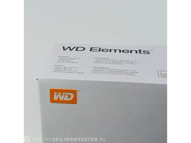 Externe harde schijf wd elements, basic storage 12tb wdbwlg0120hbk - afbeelding 3 van  8