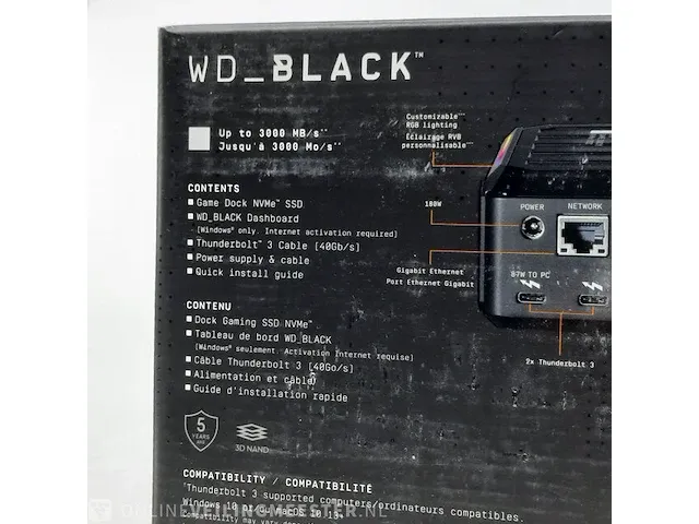 Externe ssd western digital, black d50 game dock nvme ssd 2tb 3000mb/s - afbeelding 9 van  10