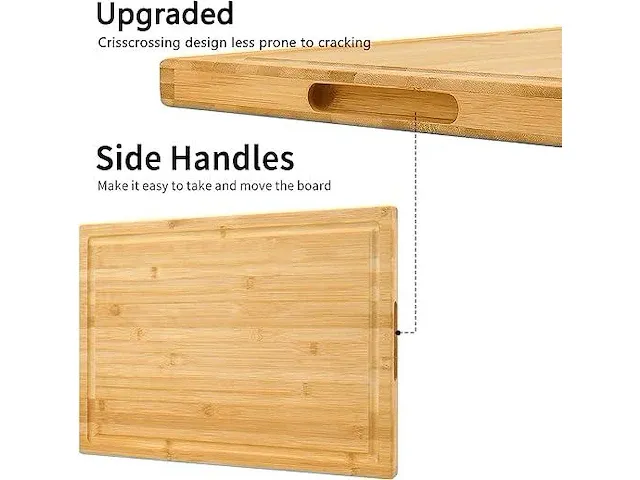 Extra grote xxxl bamboe snijplank 61x40 cm - afbeelding 2 van  4