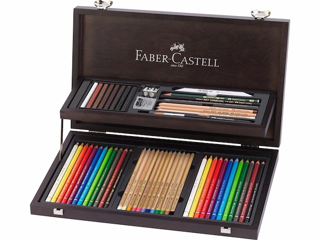 Fabercastell kleurpotloden compendium mahoniebox 54 stuks fc110084 - afbeelding 1 van  4