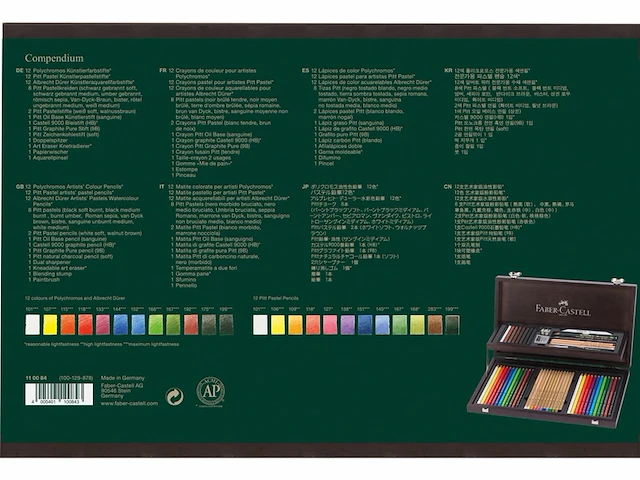 Fabercastell kleurpotloden compendium mahoniebox 54 stuks fc110084 - afbeelding 3 van  4