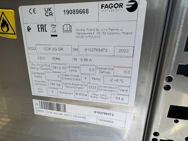 Fagor - ccp pizza werkbank - koelwerkbank - afbeelding 5 van  5