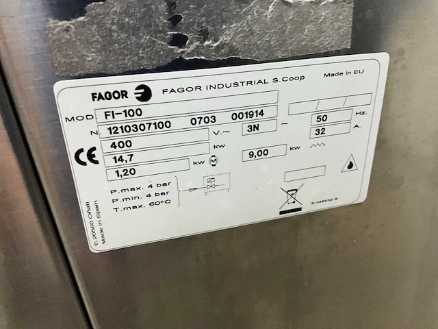 Fagor fi-100 vaatwasmachine - afbeelding 7 van  7