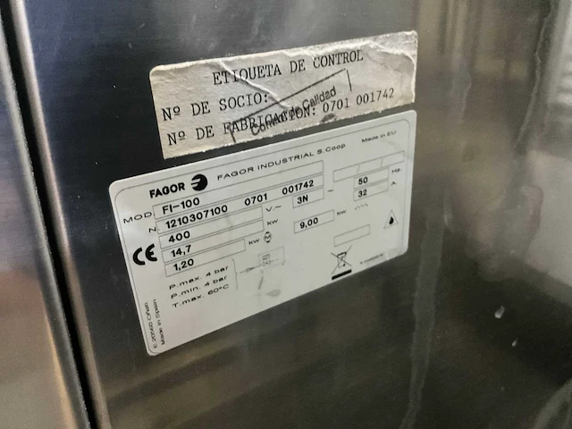 Fagor fi-100 vaatwasmachine - afbeelding 8 van  8