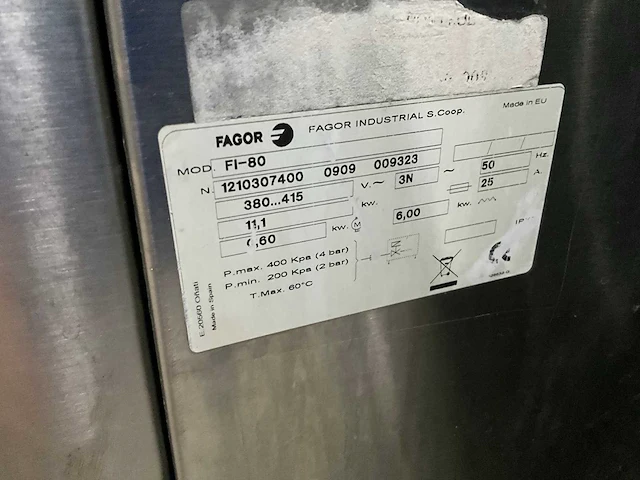 Fagor fi-80 vaatwasmachine - afbeelding 7 van  7