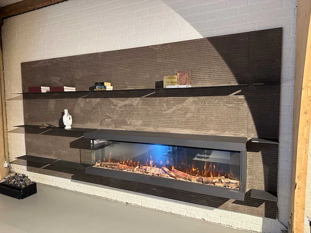 Fair fires pano tru vizion 2000 elektrische 3-zijdige designhaard inclusief boley design acoustische wandpaneel decoratie - afbeelding 1 van  11