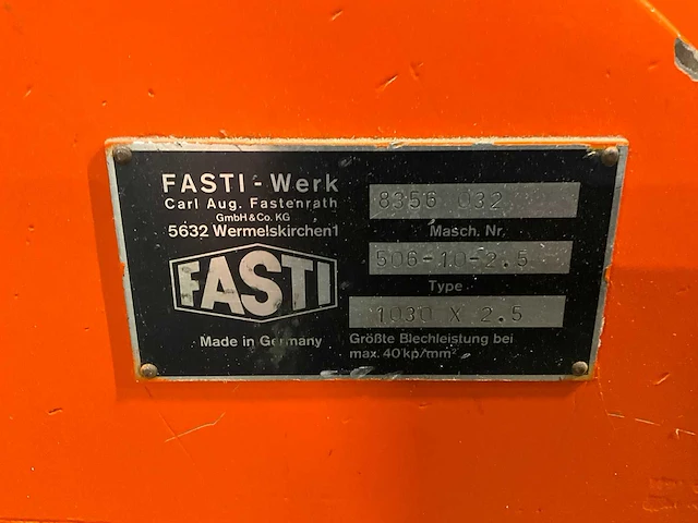 Fasti 1030x2.5 plaat knipmachine - afbeelding 4 van  13