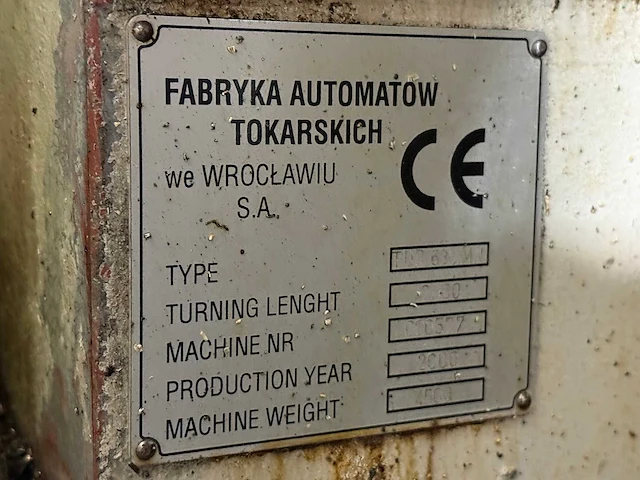 Fat - tur 63mn - cnc lathe - 2000 - afbeelding 3 van  16