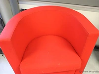Fauteuil - rood gestoffeerd - afbeelding 2 van  4