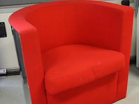 Fauteuil - rood gestoffeerd - afbeelding 3 van  4