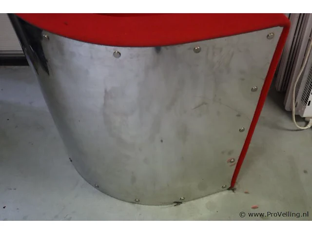 Fauteuil - rood gestoffeerd - afbeelding 4 van  4
