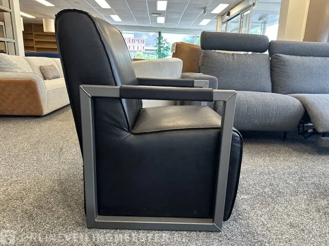 Fauteuil antraciet metalen onderstel zwart - afbeelding 2 van  5