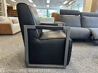 Fauteuil antraciet metalen onderstel zwart - afbeelding 2 van  5