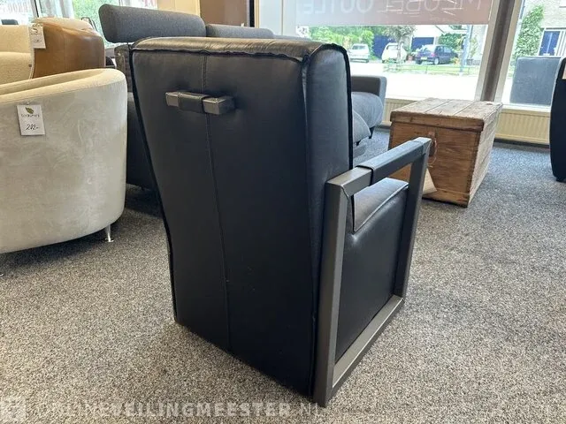 Fauteuil antraciet metalen onderstel zwart - afbeelding 3 van  5