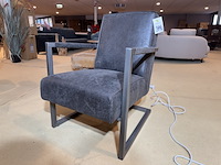 Fauteuil, antraciet microvezelstof, rvs onderstel - afbeelding 1 van  5