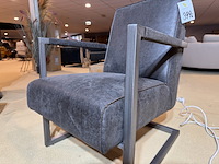 Fauteuil, antraciet microvezelstof, rvs onderstel - afbeelding 2 van  5