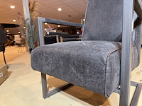 Fauteuil, antraciet microvezelstof, rvs onderstel - afbeelding 3 van  5