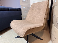 Fauteuil, beige/champagne, zwart metalen poten - afbeelding 2 van  5