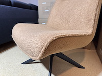 Fauteuil, beige/champagne, zwart metalen poten - afbeelding 3 van  5