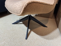 Fauteuil, beige/champagne, zwart metalen poten - afbeelding 4 van  5