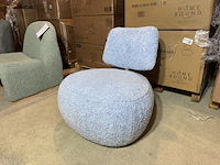 Fauteuil, blauw plush stof - afbeelding 1 van  5