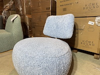 Fauteuil, blauw plush stof - afbeelding 4 van  5