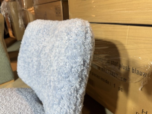 Fauteuil, blauw plush stof - afbeelding 5 van  5