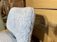 Fauteuil, blauw plush stof - afbeelding 5 van  5