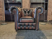 Fauteuil chesterfield, basic, bruin - afbeelding 1 van  3