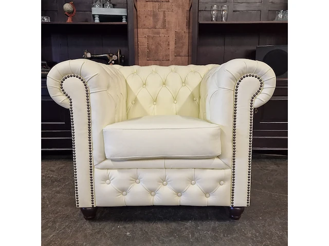Fauteuil chesterfield, brighton, creme - afbeelding 1 van  8
