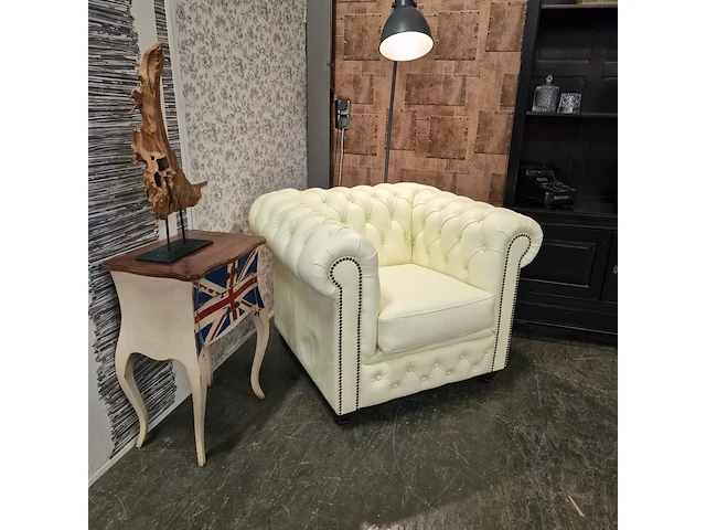 Fauteuil chesterfield, brighton, creme - afbeelding 2 van  8