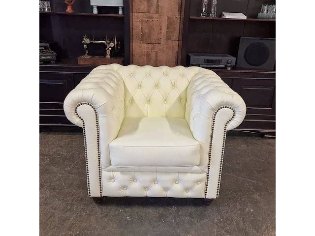 Fauteuil chesterfield, brighton, creme - afbeelding 3 van  8
