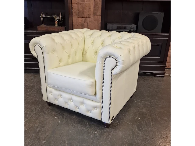 Fauteuil chesterfield, brighton, creme - afbeelding 6 van  8