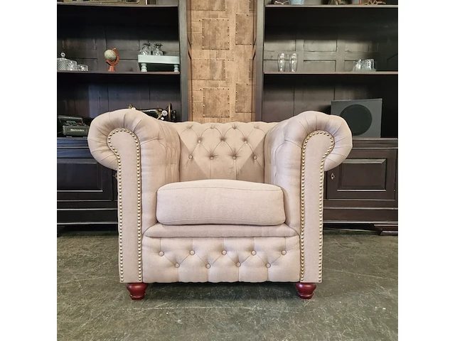 Fauteuil chesterfield, brighton, creme - afbeelding 1 van  9