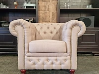 Fauteuil chesterfield, brighton, creme - afbeelding 1 van  9