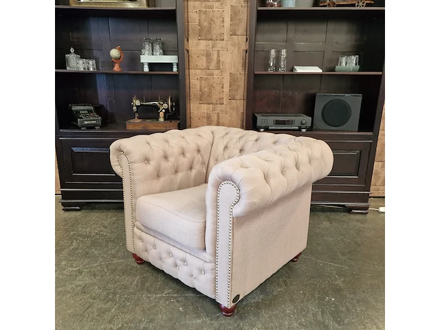 Fauteuil chesterfield, brighton, creme - afbeelding 3 van  9