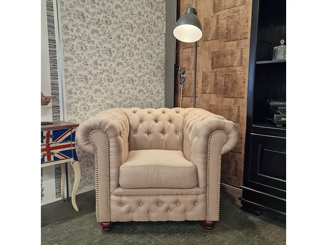 Fauteuil chesterfield, brighton, creme - afbeelding 6 van  9