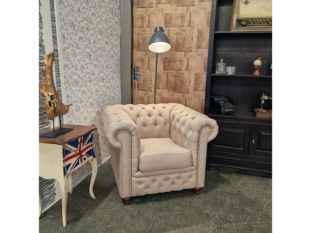 Fauteuil chesterfield, brighton, creme - afbeelding 9 van  9