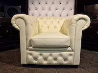 Fauteuil chesterfield, brighton, crème
