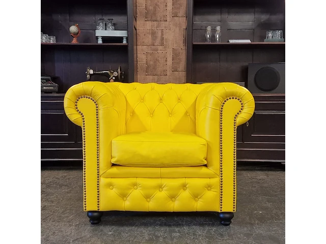 Fauteuil chesterfield, brighton , geel - afbeelding 1 van  5